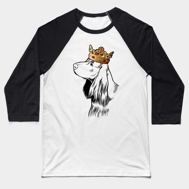 English Cocker Spaniel Dog King Queen Wearing Crown Baseball T-Shirt by millersye